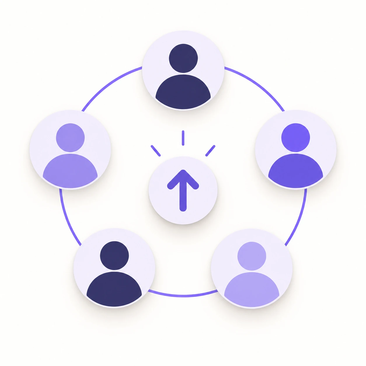 A simple community infographic showing members connected in shared progress
